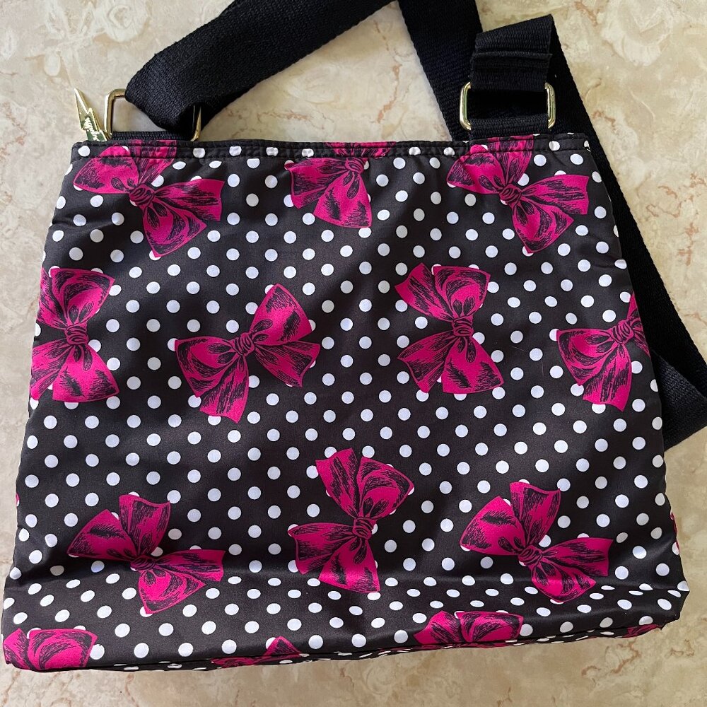 Betseyville Betsey Johnson Polka Party Pink Bows Crossbody Purse Y2K - Picture 3 of 7